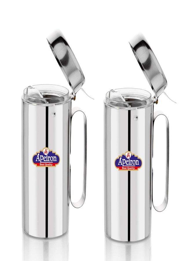 Apeiron Oil Dispenser Transparent with Handle - Stainless Steel (500 ML * 2) - Image 1